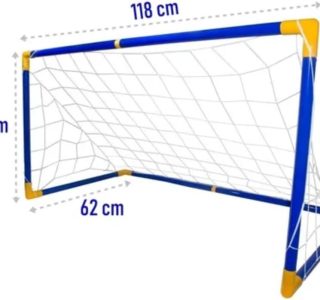 Kit 2 Traves e Bola Infantil Chute a Gol com Rede Bomba Brinquedo Golzinho Futebol DM Toys DMT5075