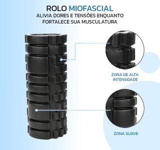 Rolo de Liberação Miofascial EVA e PP – Preto e Branco 30CM Premium