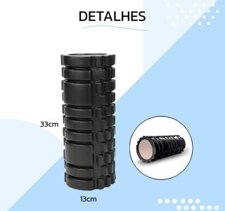 Rolo de Liberação Miofascial EVA e PP – Preto e Branco 30CM Premium