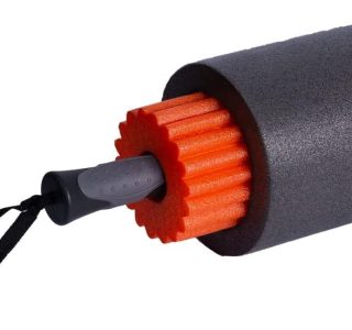 Acte, Rolo de Massagem 3 em 1 Liberação Muscular com Bastão e Acessórios T115, Laranja e Cinza