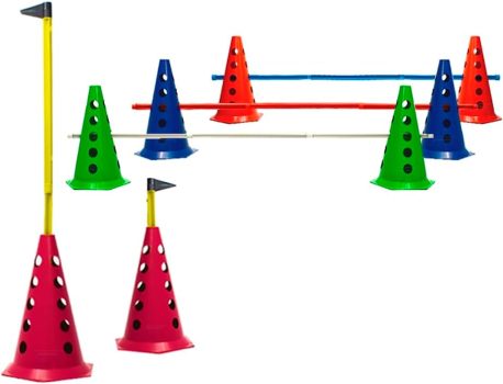 8 Cones Com 4 Barreiras E Sinalizador Agilidade Funcional