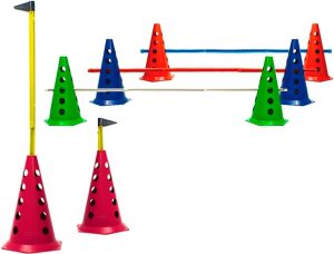 8 Cones Com 4 Barreiras E Sinalizador Agilidade Funcional