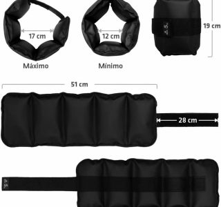 Caneleira de Peso 5kg Muvin – Tornozeleira – Ajustável – Academia – Treino – Exercício – Fitness – Musculação – Fortalecimento e Tonificação dos Membros Inferiores – Resistente – Par