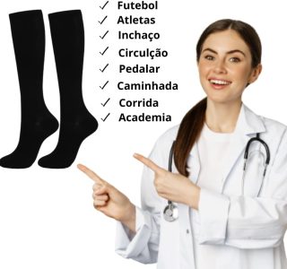 01 Par Meião De Futebol Futsal Grosso Cano Alto Longo Masculino e Feminino Liso Adulto Algodão Atoalhado