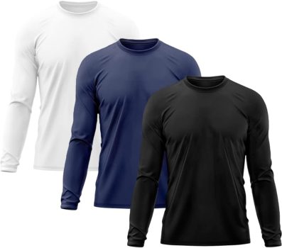 Kit 3 Camisetas Masculina Manga Longa Térmica Proteção Solar UV Dry Fit Segunda Pele X