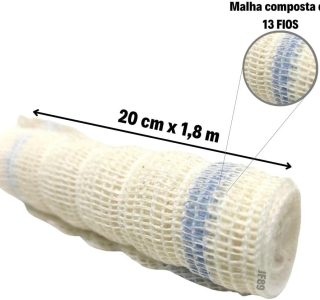 Atadura De Crepom 13 Fios – 20cm X 1,80m – 120 Rolos