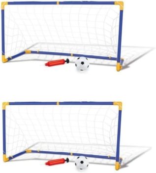 Kit 2 Traves e Bola Infantil Chute a Gol com Rede Bomba Brinquedo Golzinho Futebol DM Toys DMT5075