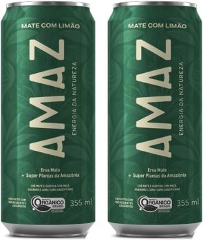 Kit 2X: Energético Mate com Limão Orgânico Amaz 355ml