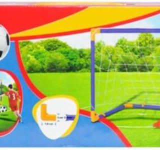 Kit 2 Traves e Bola Infantil Chute a Gol com Rede Bomba Brinquedo Golzinho Futebol DM Toys DMT5075