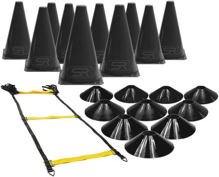 Escada Agilidade + 10 Pratos + 10 Cones Para Circuito