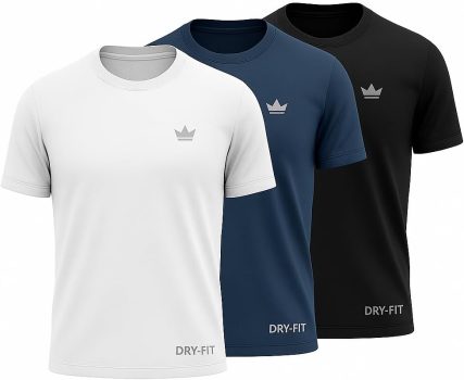 Kit 3 Camisetas Dry Fit Masculina Treino Academia Corrida Ciclismo Beach Tenis UV Rei do Esporte