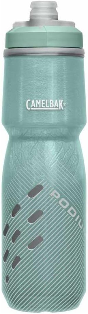 Camelbak, Squeeze, Garrafa, Caramanhola, Podium Chill, 710mL, Válvula Jet Valve, Isolamento Térmico, Para Ciclismo e Corrida, Material Resistente, Verde