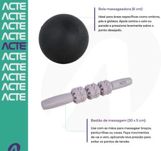 Acte Sports, Kit de Liberação Miofascial Superfície Texturizada Automassagem Relaxamento Muscular, T410