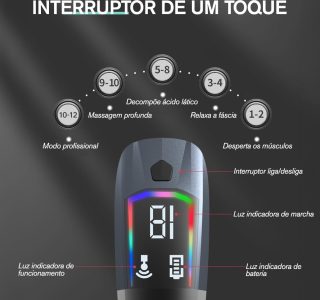 Massageador 3 em 1 Formato de Carro Esportivo de 12 Velocidades, Torque de 8 kg, Alça de Massagem Muscular Profunda de 6 mm + Cinto, Dois Acessórios para Massagear Facilmente a Cintura, As Costas e as Pernas, Pistola Massageadora Portátil para Atletas para Aliviar a Dor