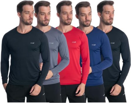 Kit 5 Camiseta Camisa Térmica Masculina Proteção Solar Uv 50+ Manga Longa Dry Fit