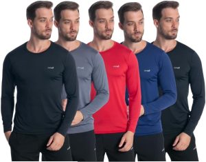 Kit 5 Camiseta Camisa Térmica Masculina Proteção Solar Uv 50+ Manga Longa Dry Fit