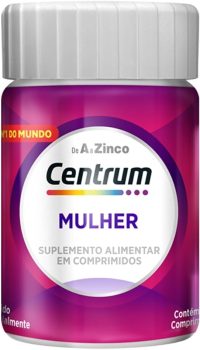 Centrum Mulher, Multivitamínico Adulto, Suplemento Vitamínico com Vitamina B12, Vitamina D, Ferro e Zinco, 30 Comprimidos