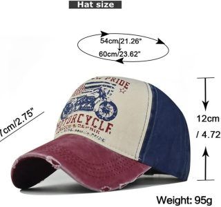 Boné LukeSports Motorcycle Vintage – Algodão, Ajustável e Confortável