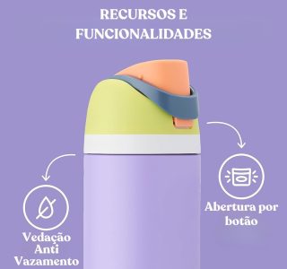 Garrafa Térmica de Água 710ml com Tampa 2 em 1 – Antivazamento, Parede Dupla, Com Alça e Tampa com Trava (Verde Água)