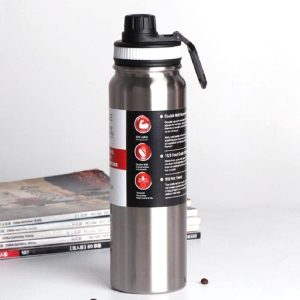 Garrafa de Água Térmica Inox Esportiva Academia Isolada a Vácuo Aço Inox 800ml (Prata)