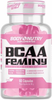 BCAA Feminino 60 Capsulas Aminoacidos Essenciais Enriquecido com vitamina B6 Sem Sabor Ultra Concentrado Rapida Absorção Importado Original