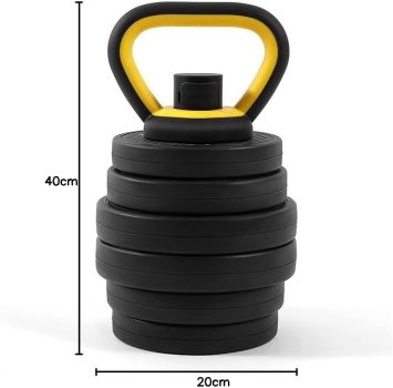 Kit de halteres 20Kg com suporte Kettlebell – Equipamento de musculação 6 em 1