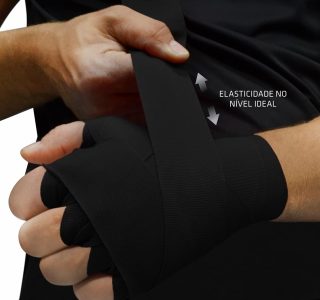 Bandagem Elástica Muvin 3 Metros Com Fechamento em Fecho de Contato e Alça Para Polegar – Atadura de Proteção Para Mãos e Punhos – Faixa de Boxe – Muay Thai – MMA – Artes Marciais – Treino – Unissex