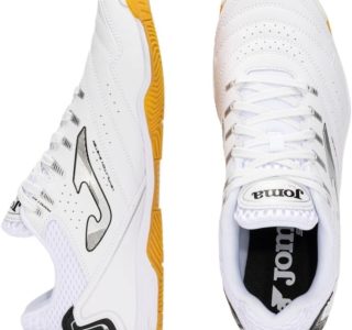 Chuteira de Society Joma Maxima Branco e Prata