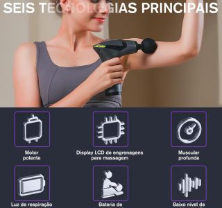 Massageador 3 em 1 Formato de Carro Esportivo de 12 Velocidades, Torque de 8 kg, Alça de Massagem Muscular Profunda de 6 mm + Cinto, Dois Acessórios para Massagear Facilmente a Cintura, As Costas e as Pernas, Pistola Massageadora Portátil para Atletas para Aliviar a Dor