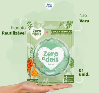 Zero a dois, Bolsa Térmica para Bebê, Alivia a cólica, Com blister, Verde