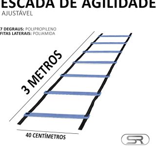 Escada Funcional + 10 Cones Furados C/Barreiras + 10 Pratos (Kit 1)