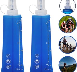 2x Garrafa Dobrável Silicone Squeeze Soft Flash 250ml Com Tampa De Proteção Corrida Bike Ciclismo Hidratção Reutilizável Livre de Bpa Para Todos Os Esportes Federal’s Store (Azul)