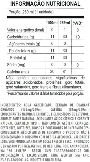Wewi Energy Zero 269 Ml Pacote Com 6 Unidades