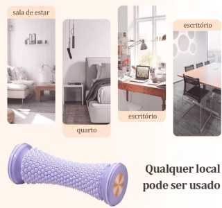 Rolo de Massagem e Massageador de Pés com Bola de Yoga – Manual Portátil para Alívio da Fáscia Plantar e Relaxamento Muscular (Cores Aleatórias)