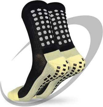 Meias Antiderrapante Esportivas Masculino, Meias Masculino para Futebol, Basquete e Corrida Adequado para Pés Nos Tamanhos 38 a 45 (1 par Preto)