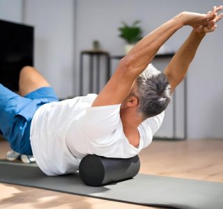 JustGoFit Rolo De Massagem 45Cm Preto Para Relaxamento Muscular E Fisioterapia Corpo Inteiro