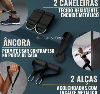 Kit 17 Peças Elástico Extensor + Miniband Treino Em Casa Exercício Físico Academia Fisioterapia Musculação Crossfit Pilates Yoga Aquecimento Funcional Alongamento Malhar Emagrecimento
