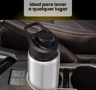 Garrafa de Água 600ml Inox – Squeeze Esportiva com Tampa Rosqueável | Alumínio Durável, Portátil e Livre de BPA para Hidratação em Movimento