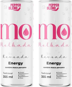 Kit 2 Energético Funcional Revoada MO Molhada 355ml Sabor Guaraná, Maca Peruana e Vitaminas Pepper Blend