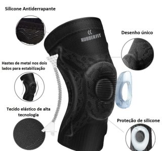Joelheira de Compressão Profissional Snake para proteção e recuperação do joelho Premium Rubber Fit (M)