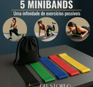 Kit 17 Peças Elástico Extensor + Miniband Treino Em Casa Exercício Físico Academia Fisioterapia Musculação Crossfit Pilates Yoga Aquecimento Funcional Alongamento Malhar Emagrecimento