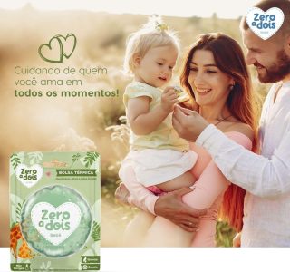 Zero a dois, Bolsa Térmica para Bebê, Alivia a cólica, Com blister, Verde