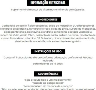 Vita Daily Multivitamínico 90 Caps – Adaptogen Science