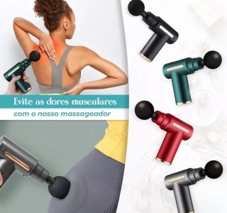 Massageador Muscular Eletrico Profissional Pistola – Alívio da Dor, Relaxamento, Liberação Miofascial, 4 Ponteiras, Portátil e Silencioso.