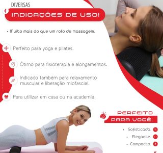 Rolo de Massagem EVA Foam Roller Liberação Miofascial Yoga Alongamento Premium Rubber Fit