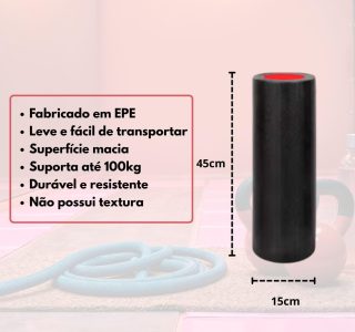 Rolo De Liberação Miofascial Foam Roller Para Exercícios Ginástica Pilates Massagem Alívio Muscular Fisioterapia Yoga 45cm