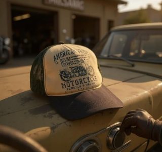 Boné LukeSports Motorcycle Vintage – Algodão, Ajustável e Confortável