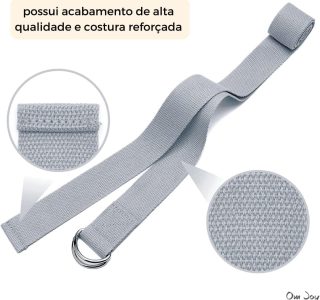 Cinto de Yoga Fita Strap – Faixa de Alongamento – Algodão 183cm Om Joy