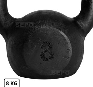 Kettlebell de Ferro Fundido Pintado 8 Kg Preto