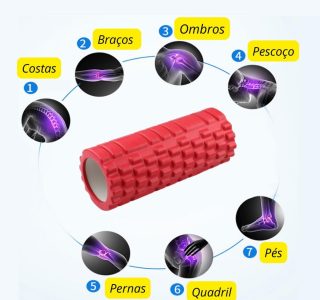 Rolo De Liberação Miofascial Foam Roller Soltura Yoga Massagem Pilates Academia Crossfit (Preto)
